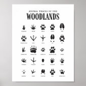 Poster Traces d'animaux Décor de pépinière de bois (Devant)