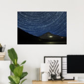 Poster Traces Star au-dessus du mont Hood à Trillium Lake (Bureau à domicile)