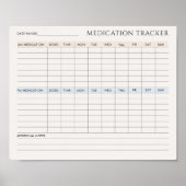 Poster Tracker de médicaments imprimable téléchargeable (Devant)