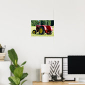 Poster Tracteur agricole rouge antique (Bureau à domicile)