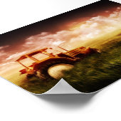 Poster tracteur dans l'affiche sur le terrain (Coin)