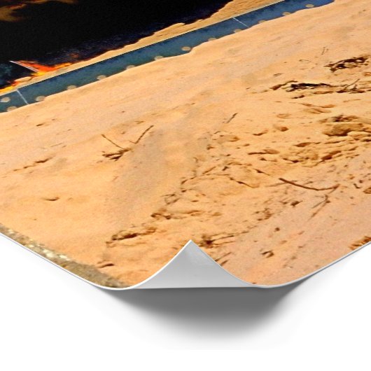 Poster Tracteur Dans Le Sable (Coin)