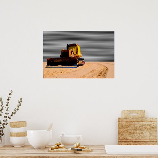 Poster Tracteur Dans Le Sable (Cuisine)