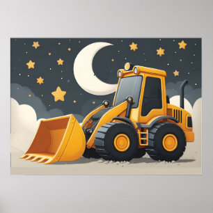 Poster Tracteur de construction à chargeur frontal