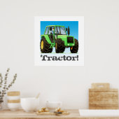 Poster Tracteur de ferme verte pour enfants sur mesure (Cuisine)