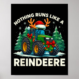 Poster Tracteur de Noël drôle Rien ne fonctionne comme un