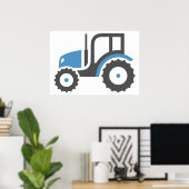 Poster Tracteur gris bleu (Bureau à domicile)