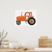 Poster Tracteur orange brillant (Cuisine)