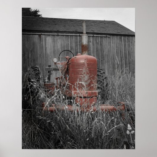 Poster Tracteur rouge (Devant)