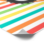 Poster Tracteur rouge ; bandes arc-en-ciel lumineuses (Coin)