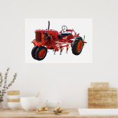 Poster Tracteur rouge vintage (Cuisine)