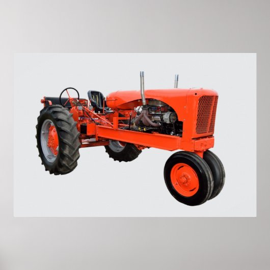 Poster Tracteur rouge vintage (Devant)