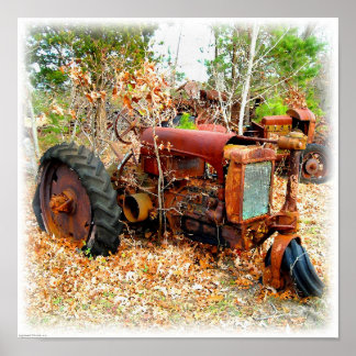Poster Tracteur rustique Old Junk Yard Farm