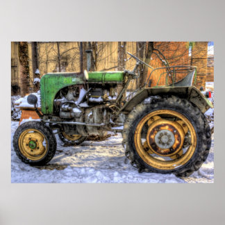 Poster Tracteur vert