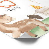 Poster Tracteur vert Animaux de ferme Anniversaire Jalon (Coin)