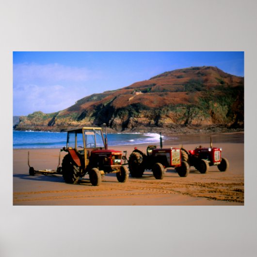 Poster Tracteurs au soleil d'hiver (Devant)