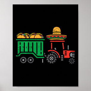 Poster Tracteurs Enfants Tacos Drôle Garçons Toddler Cinc