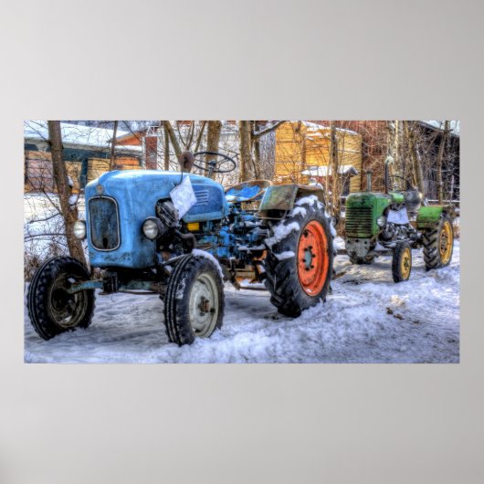 Poster Tracteurs vintages (Devant)