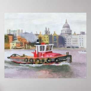 Poster Traction subite rouge passant St Pauls 1996