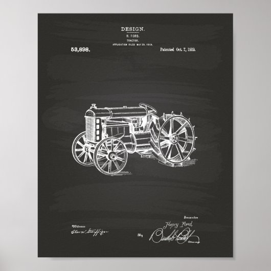 Poster Tractor 1919 Patent Art Chalkboard (Devant)