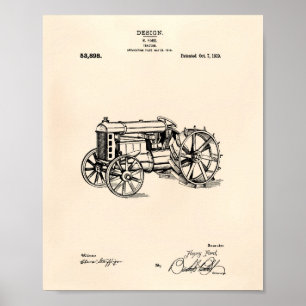 Poster Tractor 1919 Patent Art Old Peper