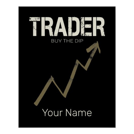 Poster Trader Acheter Le Trader Dip Day Et CryptoCurrency (Devant)