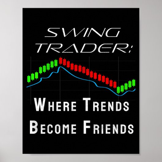 Poster Trader de swing drôle de marché boursier (Devant)