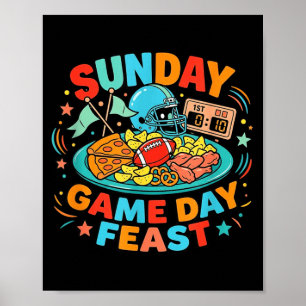 Poster Tradition de festin du dimanche de match