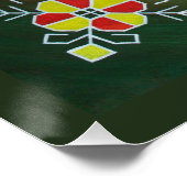 Poster Traditional Latvian folk art with symbols painting (Coin)