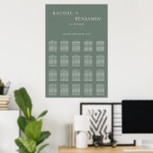 Poster Traditional Minimalist Simple Wedding Sage Green (Bureau à domicile)