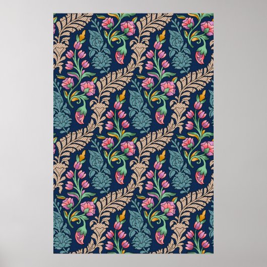 Poster Traditional Mughal Allover Designart,pattern,flora (Devant)