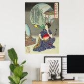 Poster traditionnel japonais en bois Geisha (Bureau à domicile)