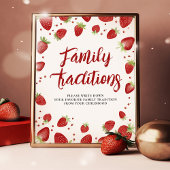 Poster Traditions familiales personnalisées Signes fraise