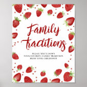 Poster Traditions familiales personnalisées Signes fraise (Devant)