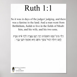 Poster Traduction Open Source Ruth 1:1