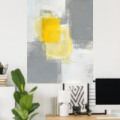 Poster 'Trail Mix' Gris et Jaune Art Abstrait (Bureau à domicile)