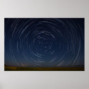 Poster Trails Star au-dessus du lac Huron à St. Ignace, M