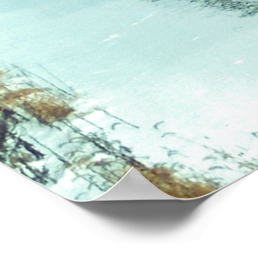 Poster Train à charbon vide en neige (Coin)