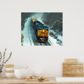 Poster Train à charbon vide en neige (Cuisine)