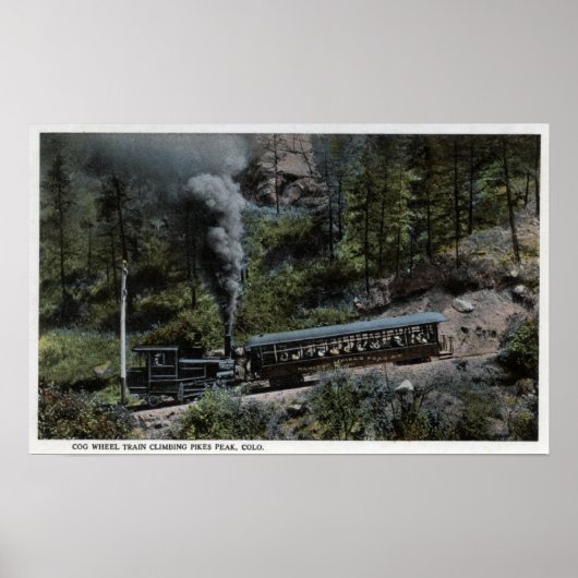 Poster Train à crémaillère en montée (Devant)