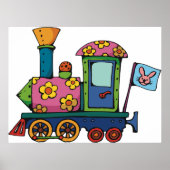 Poster Train à fleurs de jouets (Devant)