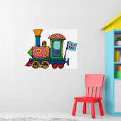 Poster Train à fleurs de jouets
