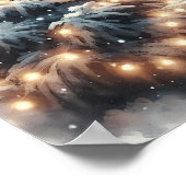 Poster Train à l'ancienne et scène d'hiver Vintage (Coin)