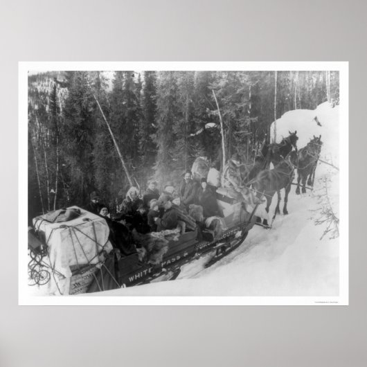 Poster Train à traîneaux de l'Alaska White Pass 1903 (Devant)