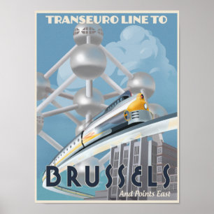 Poster Train à travers l'Europe - de l'avenir !