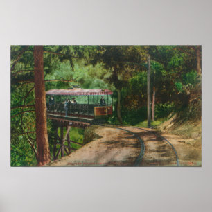 Poster Train à travers Wooden CanyonMt. Lowe, CA