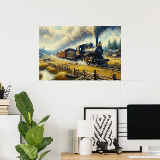 Poster Train à vapeur (Bureau à domicile)