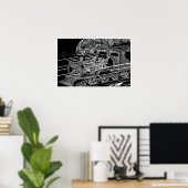 POSTER TRAIN À VAPEUR (Bureau à domicile)