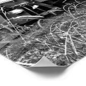 Poster Train à vapeur à gaz étroit Noir et blanc (Coin)