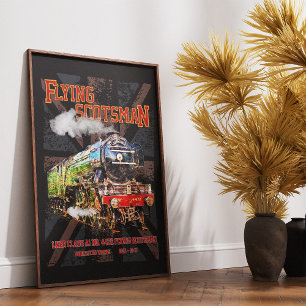 Poster Train à vapeur Flying Scotsman Locomotive anglaise